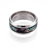 201 Stainless Steel Wide Band Finger Rings RJEW-T005-6-07-3