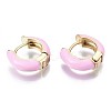 Brass Huggie Hoop Earrings LS-EJEW-S209-01E-3