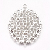Antique Silver Tone Tibetan Style Oval Pendant Cabochon Settings X-TIBE-473-AS-NR-2