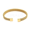 304 Stainless Steel Wire Mesh Cuff Bangles for Women BJEW-D022-01A-G-3