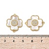 Brass Micro Pave Clear Cubic Zirconia Cross Connector Charms KK-U070-09B-G-3