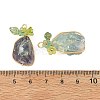 Raw Rough Natural Green Fluorite Copper Wire Wrapped Pendants PALLOY-JF06061-01-3