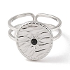 304 Stainless Steel Open Cuff Ring for Women RJEW-F166-07P-02-2