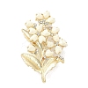 Flower with Heart Alloy Resin Brooch for Women JEWB-C029-15-1