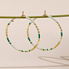 Handmade Glass Seed Beads Hoop Earrings HQ0649-3-3