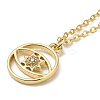 Brass Micro Pave Clear Cubic Zirconia Pendants Necklaces for Women LS-NJEW-B092-04G-2