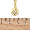 Brass Micro Pave Clear Cubic Zirconia Heart Pendant Necklaces for Women NJEW-M088-02G-02-3