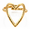Ion Plating(IP) 304 Stainless Steel Heart Cuff Ring X-RJEW-N038-123LG-3