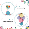 3 Pairs 3 Colors Candy Color Acrylic Cluster Dangle Stud Earrings EJEW-FI0001-18-3