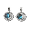Brass Micro Pave Cubic Zirconia with Glass Pendants KK-Z103-03P-1