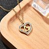 304 Stainless Steel Crystal Rhinestone Heart Pendant Cable Chain Necklaces for Women LS-NJEW-Z056-01C-G-3