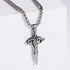 Gothic Style Retro 304 Stainless Steel Cross Pendant Punk Necklaces for Fashionable Men LC7569-1-1