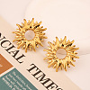Vintage 304 Stainless Steel Sunflower Stud Earrings for Women KZ0138-3-2