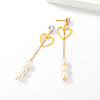 Golden 304 Stainless Steel Dangle Stud Earrings CL0746-2-3