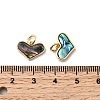 Epoxy Resin & Natural Paua Shell Heart Charms KK-K384-19B-G-3