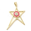 Real 18K Gold Plated Brass Clear Cubic Zirconia Pendants KK-A198-23G-02-1