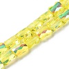 Transparent Electroplate Glass Beads Strands GLAA-Q099-J01-06-1