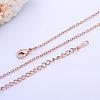 Real Rose Gold Plated Tin Alloy Cable Chain Necklaces NJEW-BB10198-18-2