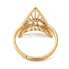 Ion Plating(IP) 304 Stainless Steel Triangle with Horse Eye Adjustable Ring for Women X-RJEW-M149-10G-2
