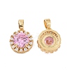 Brass Micro Pave Cubic Zirconia Charms KK-E068-VC423-1