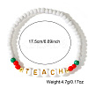 2Pcs 2 Colors Teachers' Day Glass Seed Beaded Stretch Bracelets Set for Women ES5495-1-4