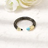 Brass Enamel Cuff Open Rings KK-CBA0E55-10G-2
