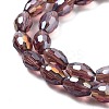 Transparent Electroplate Glass Beads Strands EGLA-A037-T6x8mm-B13-3