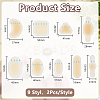 18Pcs 9 Styles Silicone Heelpiece Adhesive Pads AJEW-AR0004-88-2