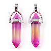 Faceted Bullet Glass Pointed Pendants GLAA-CJC0001-16C-2