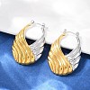 304 Stainless Steel Two Tone Stripe Hoop Earrings EJEW-S265-11GP-1