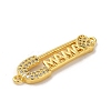 Rack Plating Brass Micro Pave Clear Cubic Zirconia Connector Charms KK-K377-32G-2