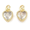 Real 18K Gold Plated Brass Inlaid Cubic Zirconia Charms ZIRC-L100-074G-04-1