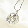 201 Stainless Steel Crystal Rhinestone Ring with Family Pendant Necklaces for Mother's Day Gift NJEW-P327-04P-A-2