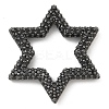 Rack Plating Brass Micro Pave Cubic Zirconia Star Linking Rings KK-A234-004B-2
