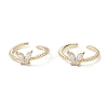 Butterfly Clear Cubic Zirconia Cuff Ring LS-RJEW-M146-12G-4