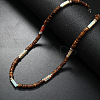 Bohemian Summer Cuboid Synthetic Shoushan Stone & Coconut Heishi Beaded Necklaces TY7189-5-1