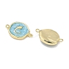 Ocean Brass Enamel Links Connector Charms KK-K417-07G-01-2