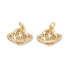 Brass Micro Pave Clear Cubic Zirconia Charms KK-G415-33G-2