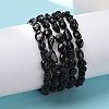 Natural Black Tourmaline Bead Stretch Bracelets X-BJEW-K213-36-2