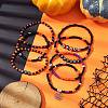7Pcs 7 Styles Evil Eye & Word Glass & Lampwork Beaded Stretch Bracelet Sets BJEW-JB10447-2