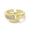 Rack Plating Brass with Clear Cubic Zirconia Cuff Rings LS-RJEW-G308-01C-G-2
