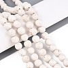 Dyed Natural Fossil Beads Strands G-T139-8mm-66A-2