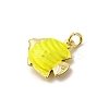 Brass Enamel Pendants KK-I378-13G-B-3