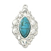 304 Stainless Steel with Dyed Synthetic Turquoise Pendants STAS-G374-05S-16-1