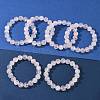 Natural Rose Quarts Round Beads Stretch Bracelets for Women BJEW-Q056-01B-3