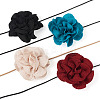 4Pcs 4 Colors Cloth Flower Collar Choker Necklace for Women Bride Wedding Party AJEW-TA0001-26-2