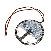 Brass & Natural Aquamarine Chips Pendant Decorations HJEW-Z007-05R-06-3