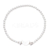 Electroplate Non-magnetic Synthetic Hematite Round Beads Stretch Bracelets BJEW-JB12584-02-1