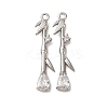 Brass Micro Pave Clear Cubic Zirconia Pendants KK-Z112-27P-1