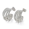 Brass Multi Line Claw Stud Earring for Woman EJEW-H137-02P-1